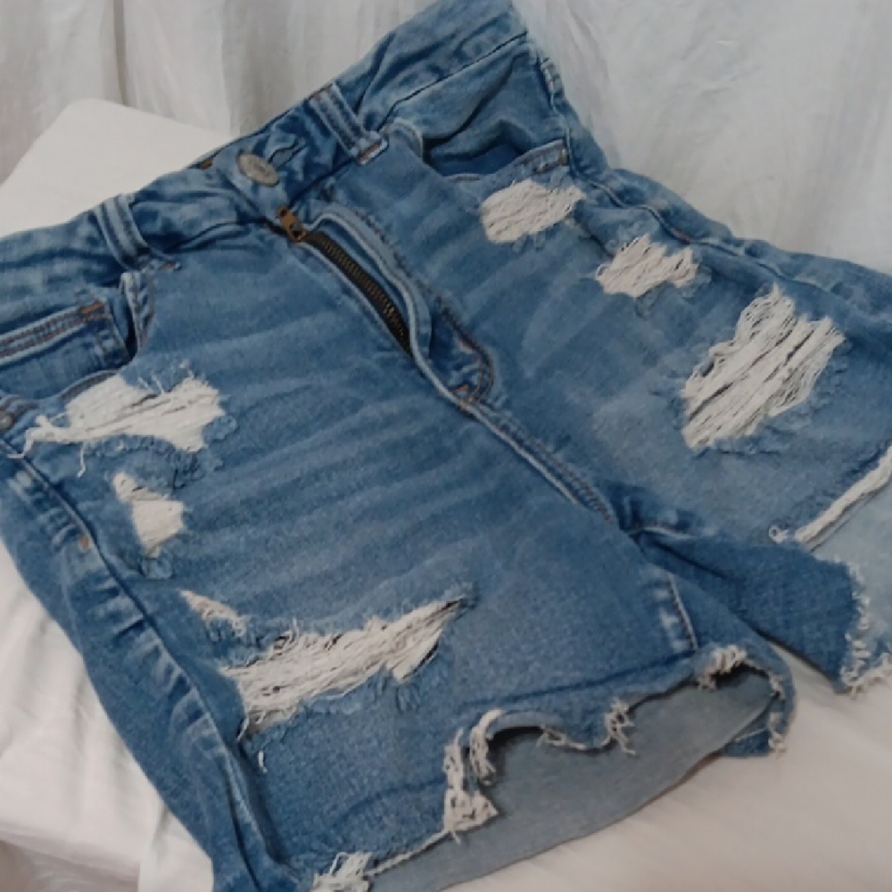 American Eagle Outfitters Ripped Blue Jean Shorts